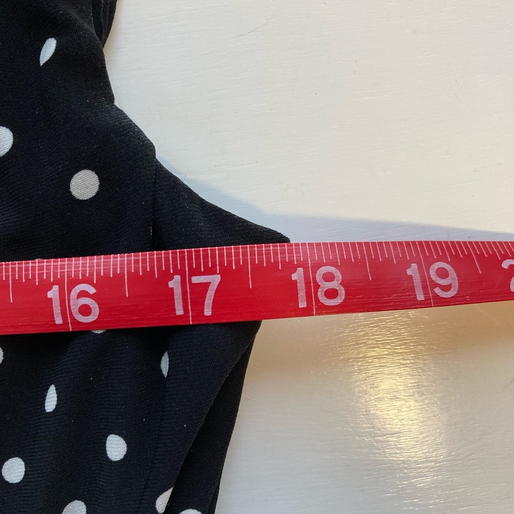 Ralph Lauren Black and White Faux Wrap Polka Dot A-Line Dress - Size 10 - Picture 6 of 11